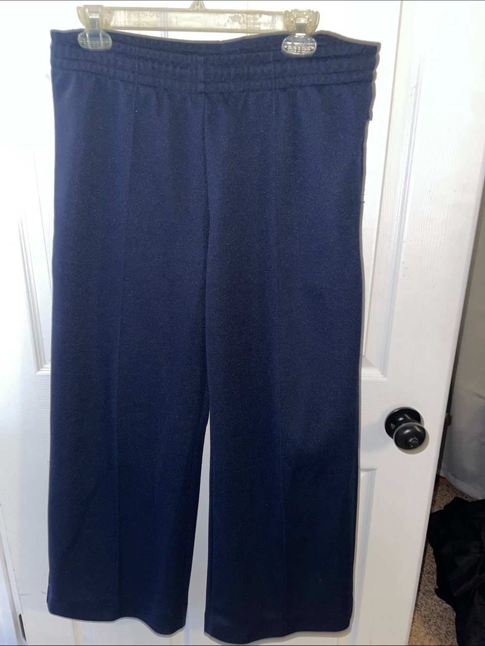 Classic Navy Wide-Leg Pull-On Pants